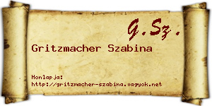 Gritzmacher Szabina névjegykártya